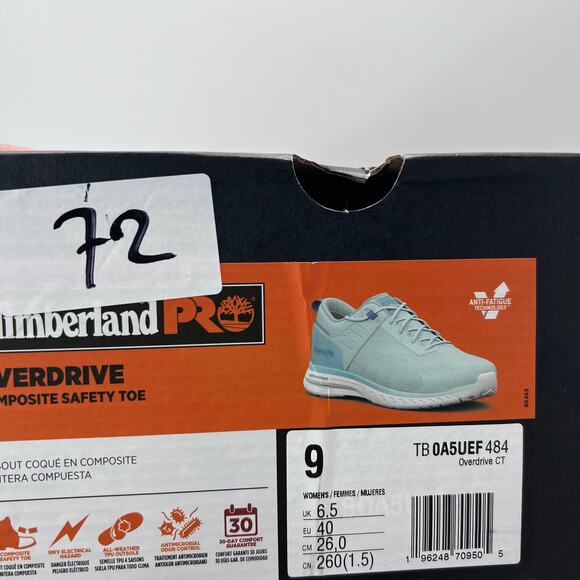 Timberland PRO Overdrive Composite Safety Toe Sneaker Aqua Women 9 NWB - Picture 10 of 10
